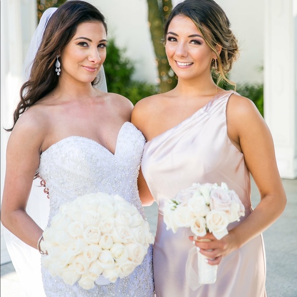 champagne rose wedding dress